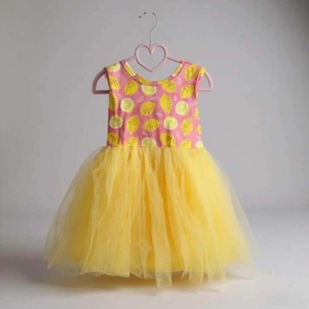 Girls Lemon Yellow Tutu Dress NWT